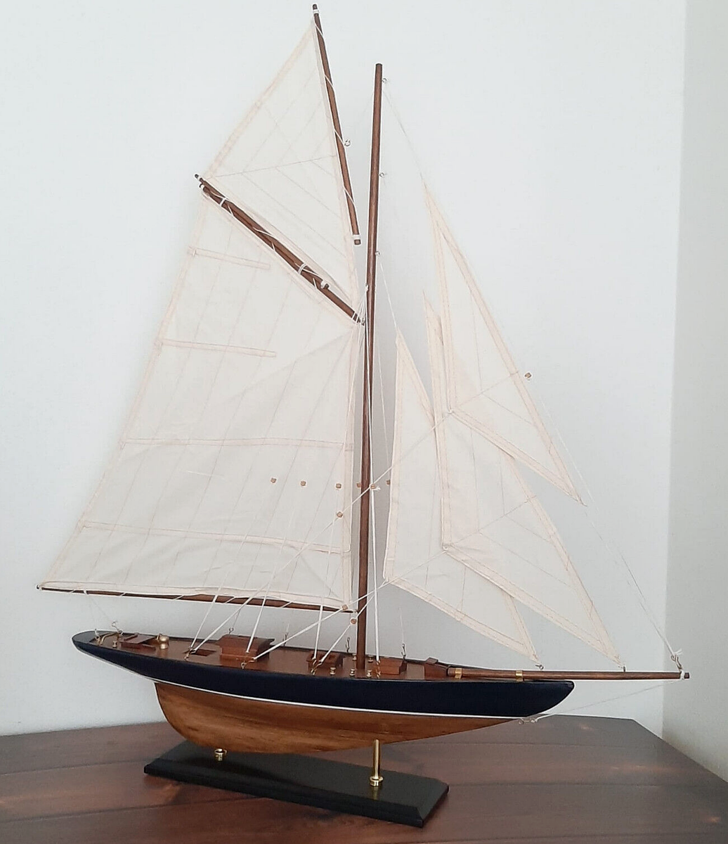 AG Spalding & Bros – Modellino Di Barca A Vela In Alluminio Fuso – 24x6,5x28 Cm – Oggetto Da Collezione Vintage - 5