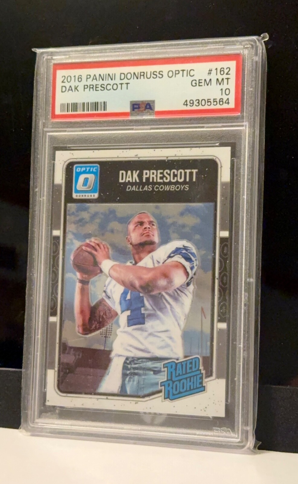 2016 Panini Donruss Optic Rookie Holo #162 Dak Prescott Gem Mint Graded PSA 10