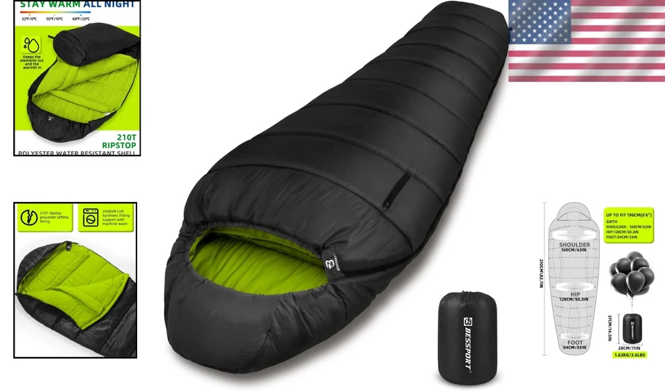 Durable Mummy Sleeping Bag with Insulated Footbox | Ideal for Cold Weather Trips - Image 2 of 4