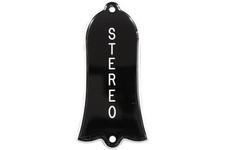 Engraved Vertical "STEREO" Truss Rod Cover for Gibson Guitars 2ply B/W
