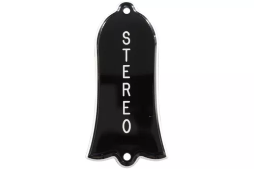 Engraved Vertical "STEREO" Truss Rod Cover for Gibson Guitars 2ply B/W