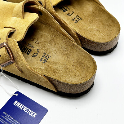 NEW* Unisex BIRKENSTOCK Boston Suede Leather Sandal Slipper Latte NEW* Unisex BIRKENSTOCK Boston Suede Leather Sandal Slipper Latte