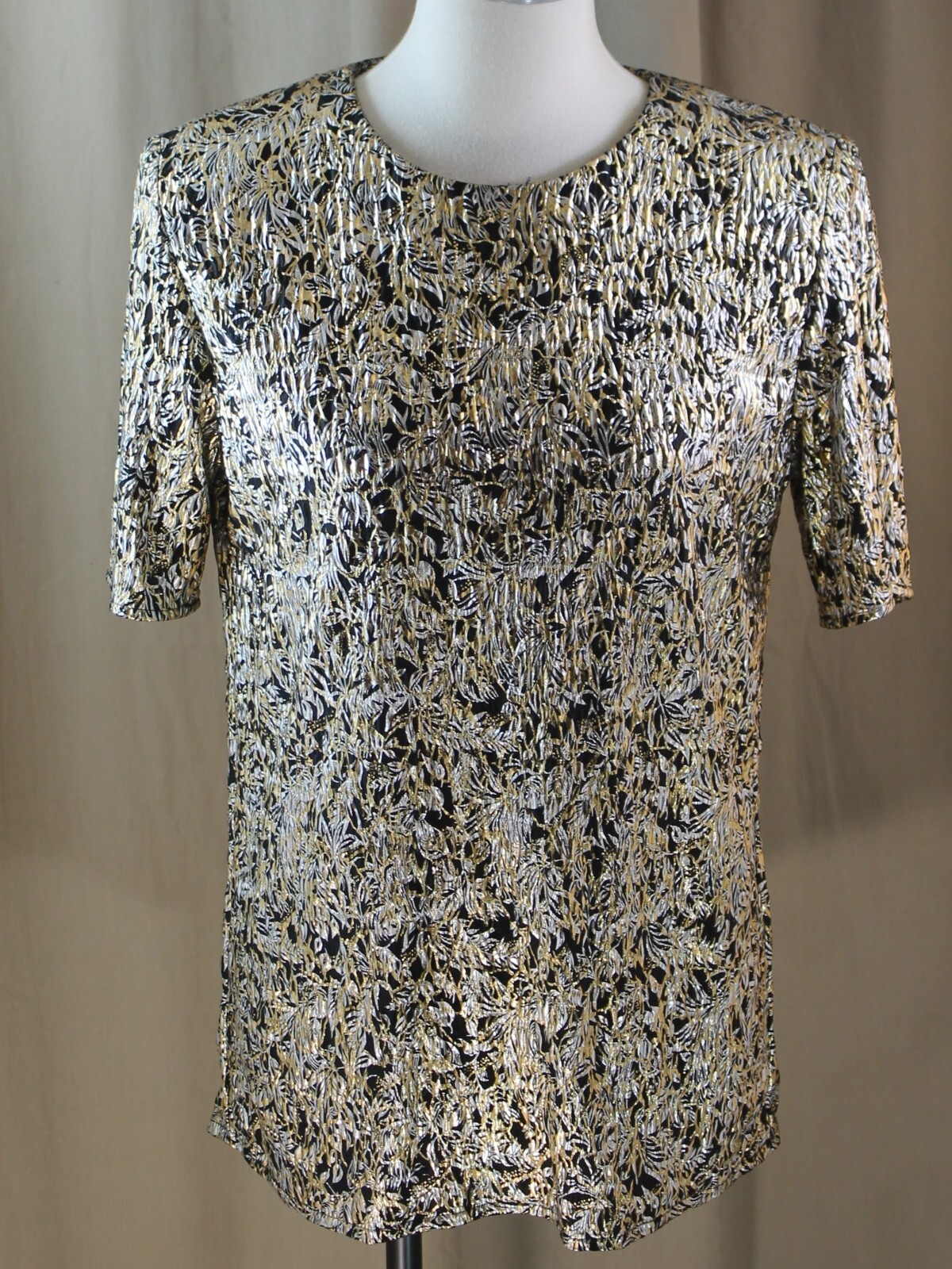 Notations Medium Pullover Black/Silver/Gold Blouse - image 1