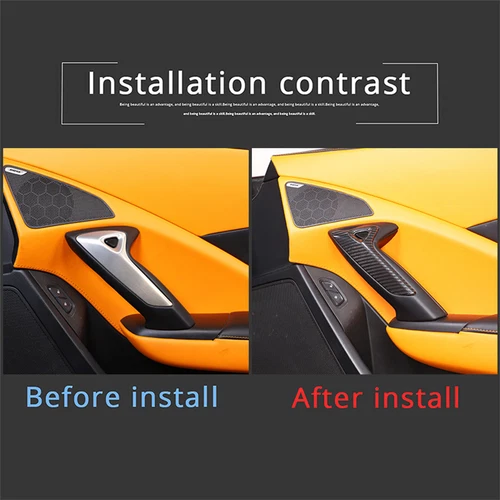 Real Carbon Fiber Door Handel Button Cover Trim For Corvette C7 Z06 ZR1 2014-19