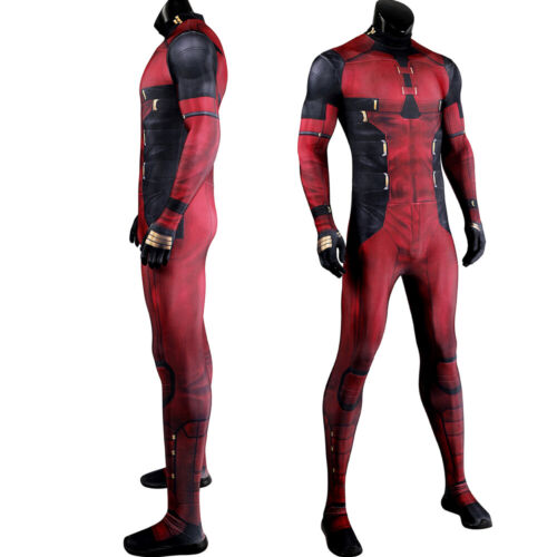 Deadpool 3 Jumpsuit Cosplay Costume Wade Wilson Suit Face Shell Belt Outfit Prop - Picture 6 of 27