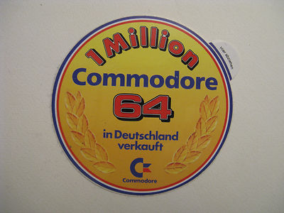 Comodore c64  -  1 Million Aufkleber  -  Original 80er Jahre Sammlerstück