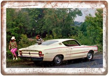 Vintage 1968 Ford Torino Gt Fastback Ad Retro Look Metal Sign A5806