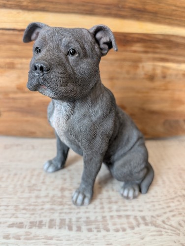 Sitting Dog Staffie Garden or Home Ornament Staffordshire Terrier Brown or Blue - Picture 14 of 23