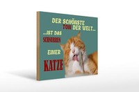 Holzschild Spruch 40X30 Cm SchöNste Ton Ist Katzenschnurren Deko Schild