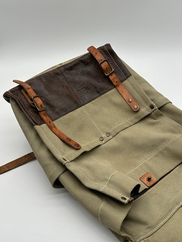Will Leather Goods River Dome Rucksack Backpack Canvas Leather Multi Color - Picture 10 of 16