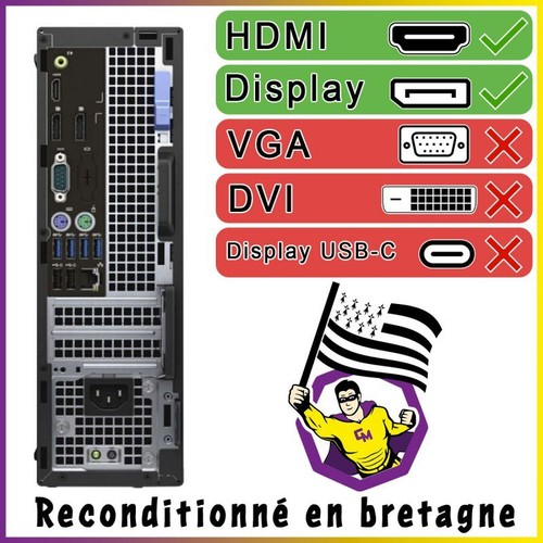 PC Dell Optiplex 7040 SFF Intel G4400 RAM 64Go SSD 240Go W11 Wifi - Photo 5/5