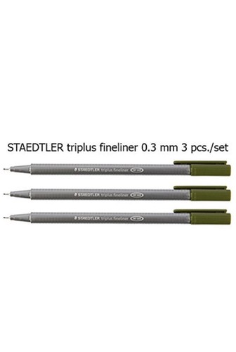 Staedtler Triplus Fineliner 334-57 Spitzen - olivgrün 3 Stifte