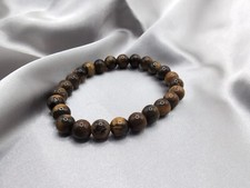 Tiger Eye 8mm Round Beads Unisex Handmade Stretch Bracelet - attract Wealth 