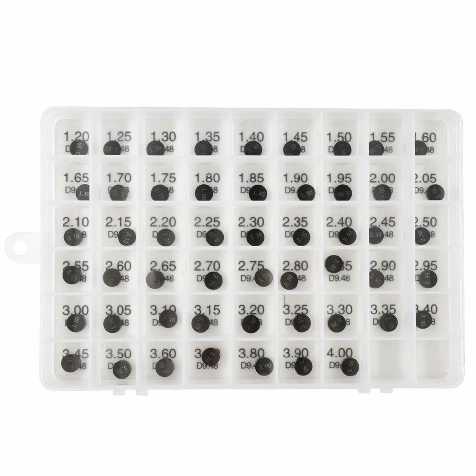 9.48mm Valve Shim 1.2~4.0mm 52Pcs for Yamaha WR426F WR450F YZ426F YZ450F FJR1300 Foto 3 de 3