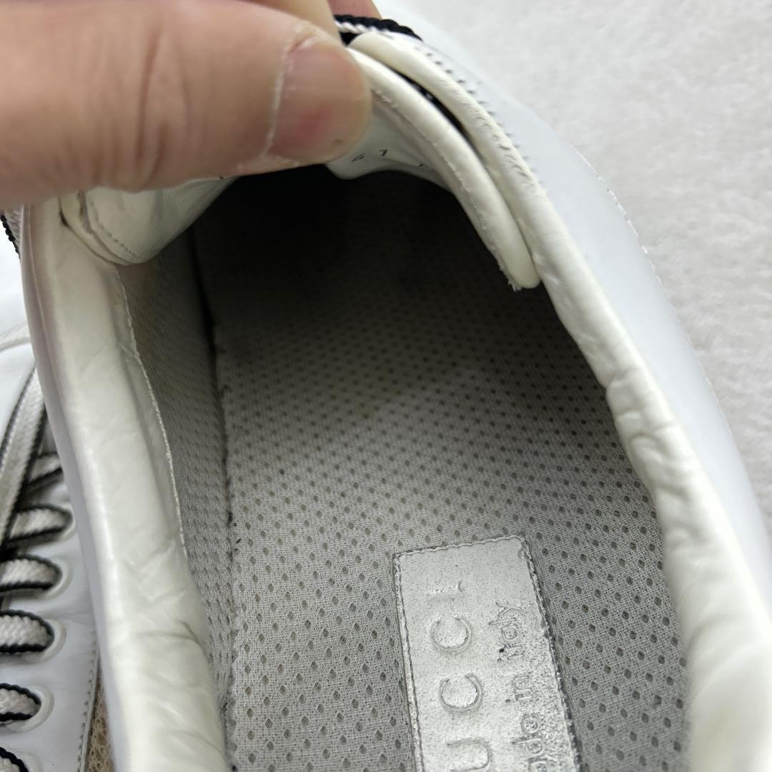 Gucci Lace Up Sneakers Shoes White Leather Size 41 US About 7.5 For Men thumbnail 10