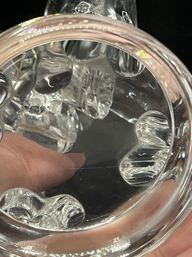 Steuben Vintage Signed Clear Lead Glass Crown Figurine Paperweight/ Minor Flaws - Picture 7 of 11