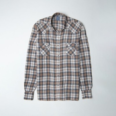 Bart Napoli Schneiderhemd 100% Leinen Gr. 40 - 15 3/4 M grau und orange Ta