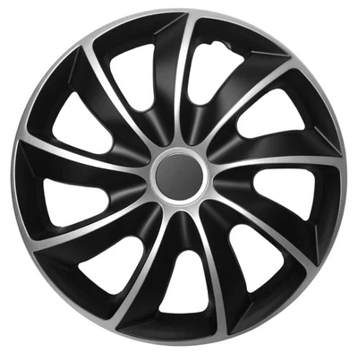 Set of 4 Wheel Trims 13" – Silver / Black – Fits 13" Steel Wheels - Image 1 of 4