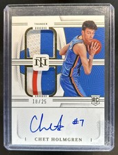 2022-23 National Treasures Chet Holmgren Rookie Auto Dual RC Patch #/25