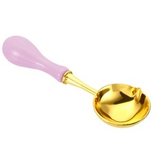 4" Wax Seal Spoon Wax Melting Spoon Vintage Wooden Handle Purple