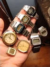 VINTAGE WATCH MIXED LOT (UNTESTED FOR PARTS, COLLECTIBLE) LCD WATCHES & TIMEX