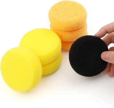 7 PCS Pottery Spons Round Painting Spon, Oran(Coarse) Bla (Medium)