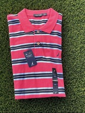 NWT Nautica Mens All Cotton Classic Fit Short Sleeve Performance Deck Polo Shirt