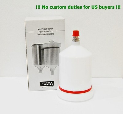 SATA jet Spray Gun Plastic Reusable Gravity Cup QCC 0.6 l 5500 5000 4000 3000