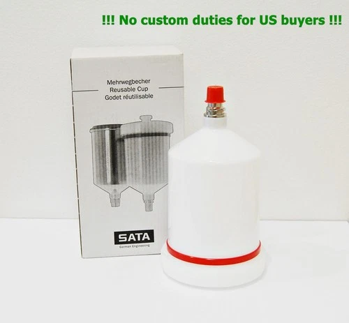 SATA jet Spray Gun Plastic Reusable Gravity Cup QCC 0.6 l 5500 5000 4000 3000