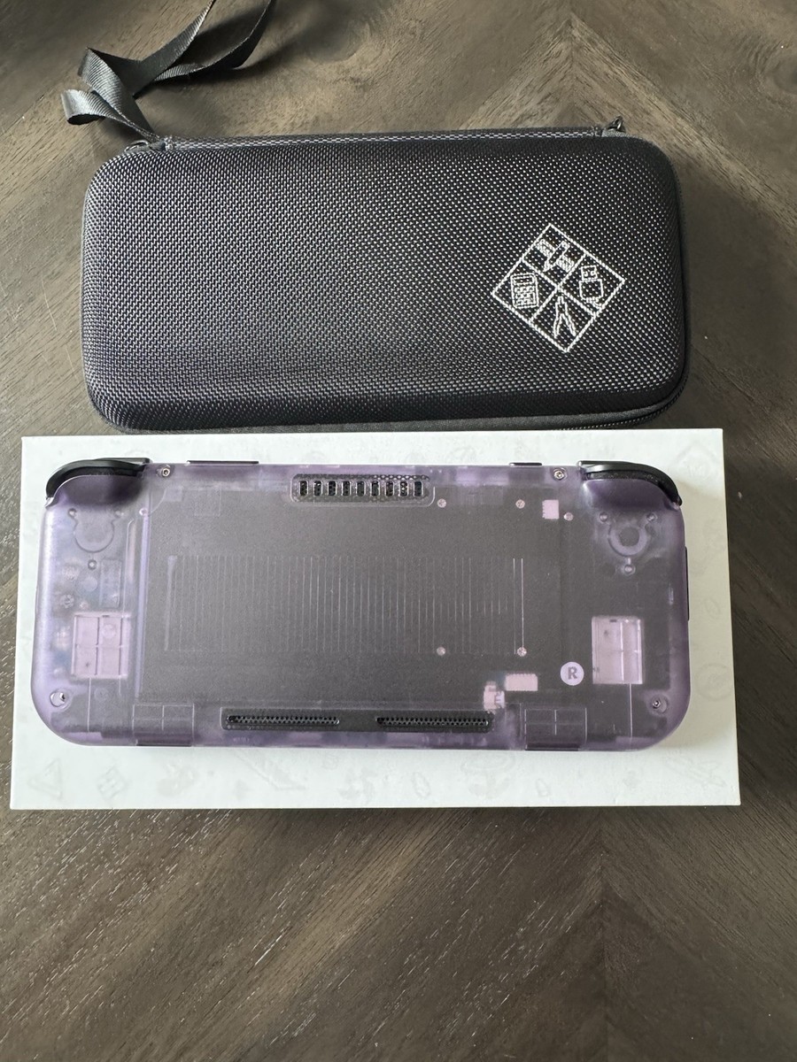 Retroid Pocket 3+ Clear Purple Handheld System with Carrying Case