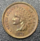 1874 1c Indian Head Cent 1c Attractive AU+ Details Cleaned