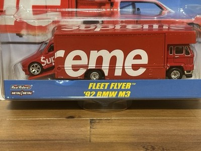 ミニカー Hot Wheels Supreme BMW M3 Supreme Hot Wheels Fleet Flyer + 1992 BMW M3 Red IN HAND Limited