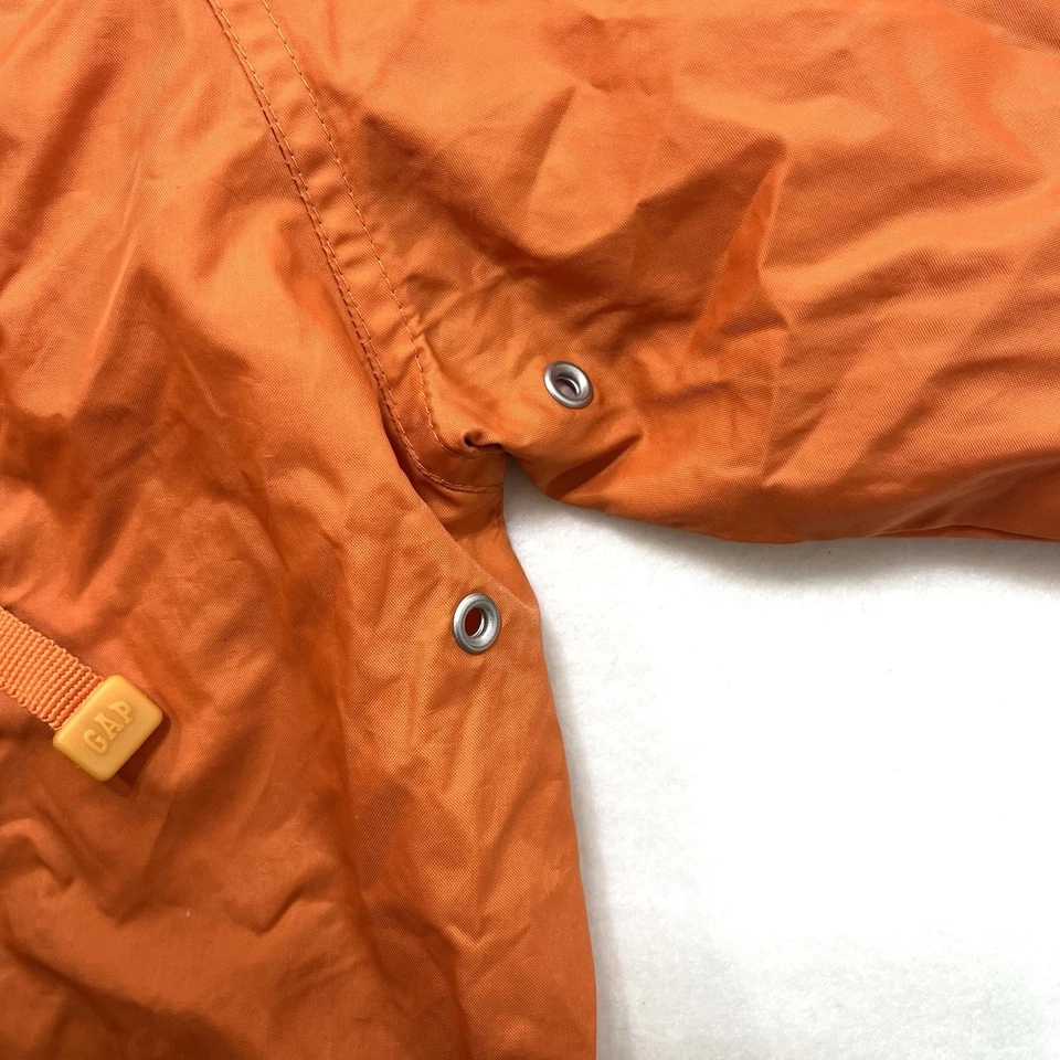 Pullover cortavientos Gap Kids XS-S naranja de nailon con cremallera de cuarto. Flor hawaiana. Foto 4 de 4