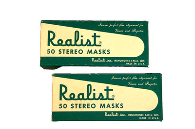 2 boxes Realist stereo slide masks 21-22 close-up