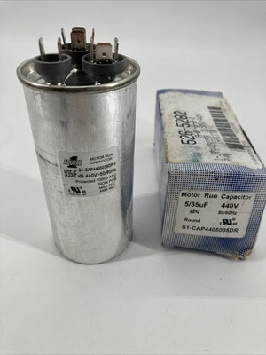 SOURCE1 ROUND MOTOR RUN CAPACITOR 35/5UF 440VAC - S1-CAP4405035DR Ships Fast