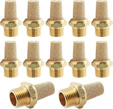 12 Pcs Air Pneumatic Mufflers Silencer, Brass Pneumatic Exhaust Muffler, 1/8 NPT