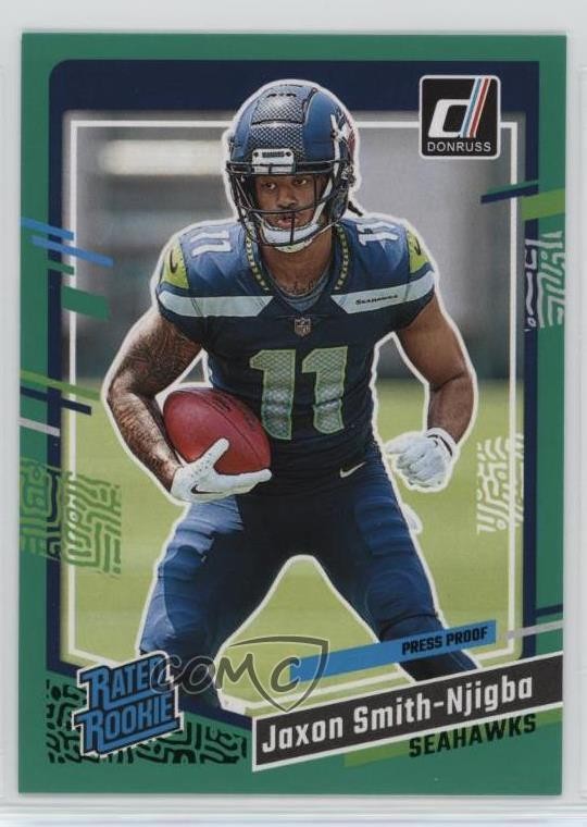 2023 Panini Donruss Rated Press Proof Green Jaxon Smith-Njigba #390 Rookie RC