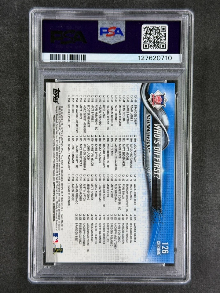 2018 Topps Chrome #126 Anthony Rizzo & Bryce Harper Sapphire Rizzarper PSA 10 Foto 2 de 2