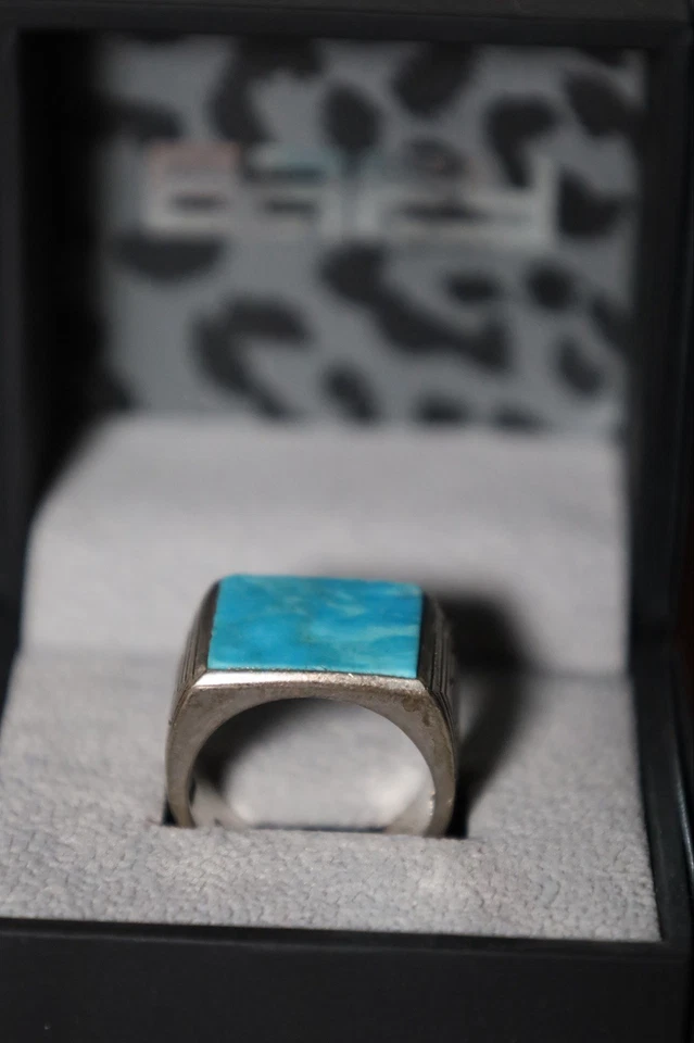 Anillo turquesa de plata de ley EFFY para hombre talla 10 Foto 2 de 4