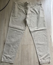 Ladies NEXT  Chino Cotton Trousers. Stone Colour. Zip Up. Size 16R