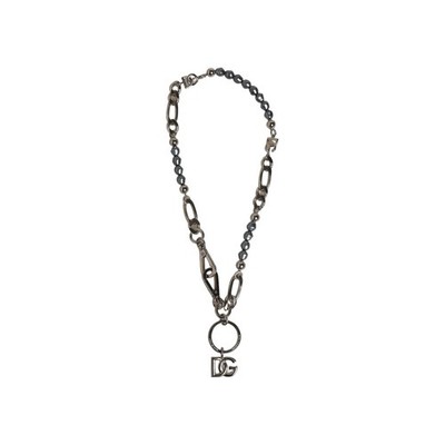 DOLCE & GABBANA Necklace Silver Tone Chain Signature DG Logo