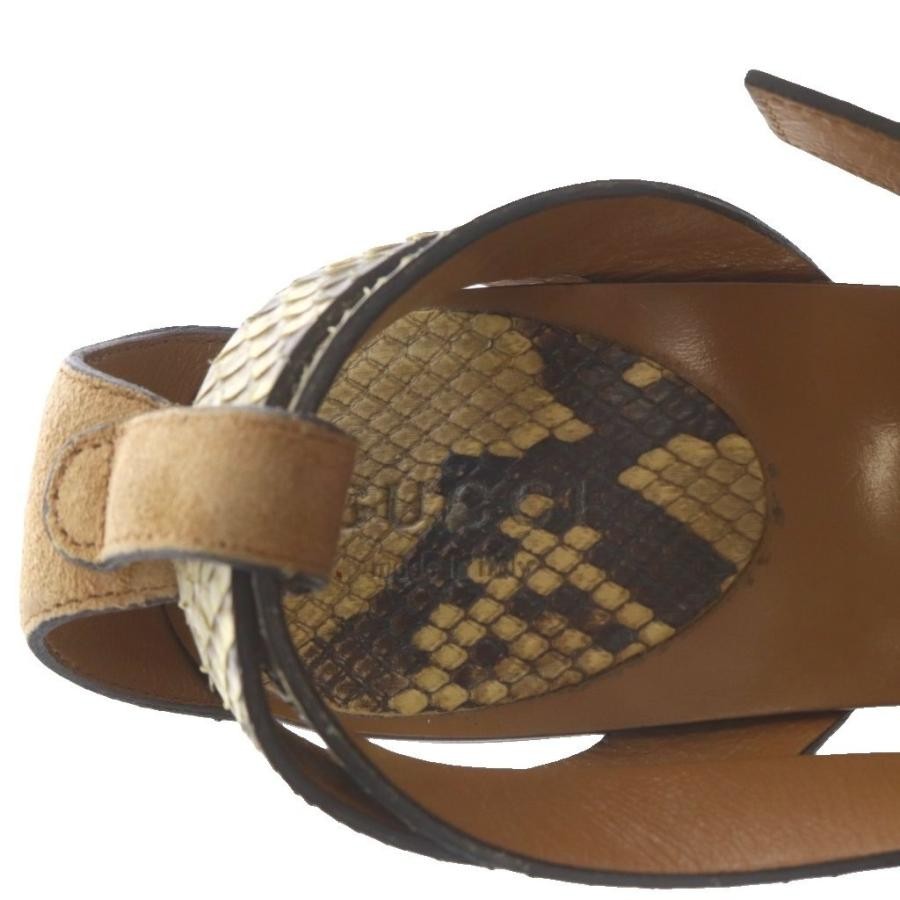 Gucci High Heel Sandals Python Strap Leather 37 B… - image 6