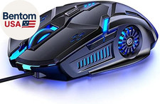 Gaming Mouse Wired,6 Buttons, 4 Adjustable DPI up to 3200 DPI, 7 Circular  Brea