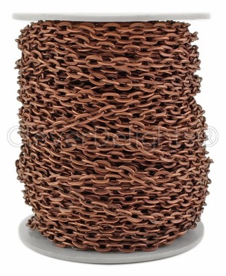 4x6mm Cable Chain - Antique Copper Color - 100 50 Feet - Bulk Craft Spool