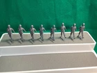 8 VINTAGE MARX 54MM BATTLEGROUND WW2 GERMAN MARCHING SOLDIERS DARK GREY