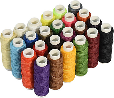Waxed Thread for Leather Sewing 24 Colors 210D Hand Stitching Thread Waxed Flat
