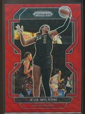 A'ja Wilson 2022 Panini Prizm WNBA Ruby Wave Prizm #39