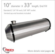 11 Gallons 10 X 33 Aluminum Gas Fuel Tank End Fill 38 Npt Outlet