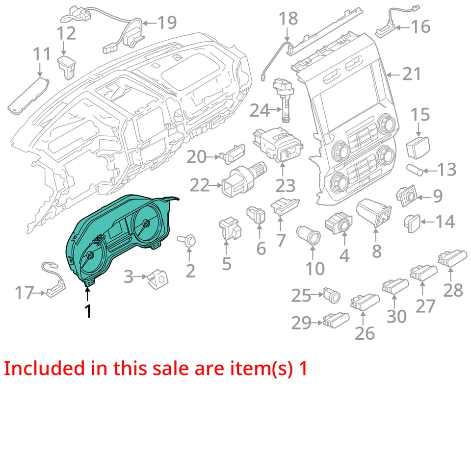 Grupo de velocímetro MPH para camioneta Ford F150 18-19 3111657 Foto 2 de 3