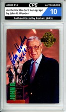 Authentic On-Card Autograph Signed by John R. Wooden CPG Auto Grade 10